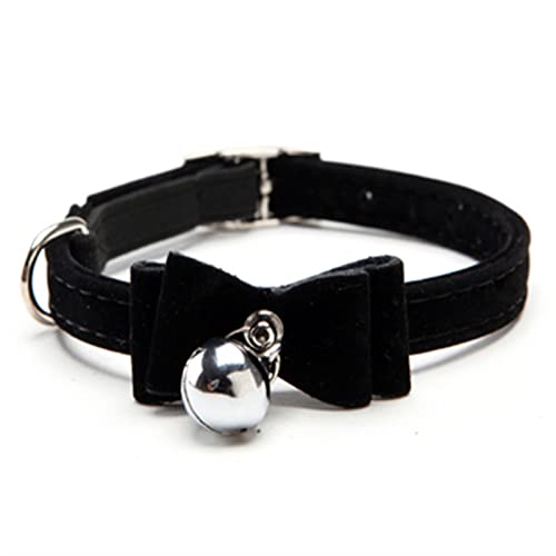 Sicherheitshalsband für Haustiere, elastische Fliege mit Glöckchen, kleines Hunde- und Katzenhalsband, sicherer weicher Samt, Haustierprodukte, Hundehalsband, Haustierlieferant (Schwarz) (Schwarz S) von LXYDPZ