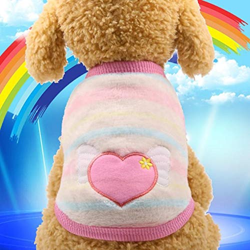 LY Warme Hunde- und Katzenkleidung aus weichem Fleece für den Winter, Haustierbedarf, Flanell, Cartoon-Kostüm, Teddy, Pomeranian Pudel, Hundeweste, Outfits, Größe XXS: 2515 cm, Engelsflügel von LY