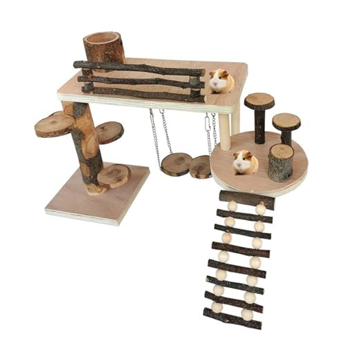 Hamsterkäfig Leiter Spielzeug Für Kleine Haustiere Holzplattform Eichhörnchen Schaukelspielzeug Zubehör Kleintier Kletterspielzeug Sicheres Haustierzubehör von LYBZLJ