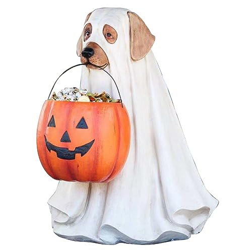 LYEAA Halloween Kürbis Snack Schüssel Ständer Festival Thema Hund Elf Süßigkeiten Schüssel Ornament Multifunktional Anti Verblassen Festival Party Dekoration Geschenk (Hund) von LYEAA