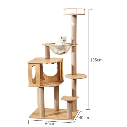 Stabiler und langlebiger Kratzbaum, sorgenfreier Kratzbaum für mehrere Katzen für den Innenbereich (ZM06) von LYFDPN