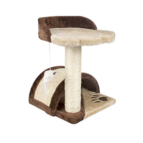 LYJIN Cat Kletterbaum, Gewölbte Katze Klettergerüst mit Sisal Katze Nest Kratzbaum 2 in 1 geeignet für Katzen bis 4kg Katze Selbst Hallo Unterhaltung Spielzeug von LYJIN