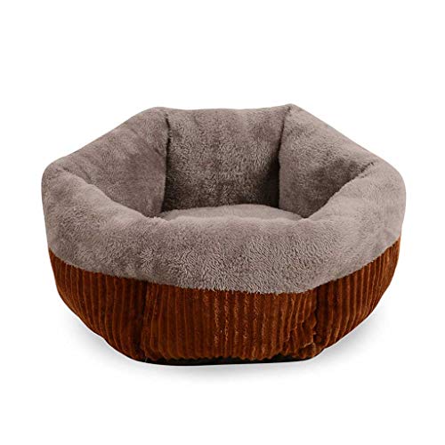 LYJIN Haustier-Bett Semi Closed Hundehütte Kleintiere Kennel Warme und Bequeme Haustier-Produkte im Herbst und Winter Pet Kennel, Brown,Braun von LYJIN