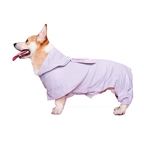 LYJIN Haustier-Hunderegenmantel Poncho, Haustier Wasserdicht Vier-Fuß-Regen Cape Cape Raincoat mit Cape Geeignet für mittlere Haustiere wie Corgi Shiba Inu,L von LYJIN