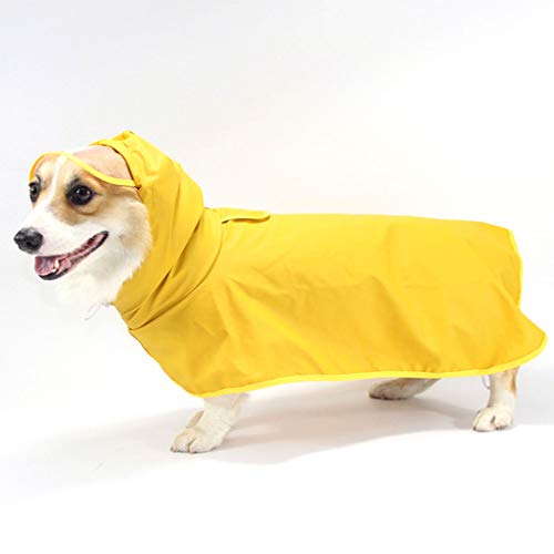 LYJIN Haustier-Hunderegenmantel Poncho, Hellgelb Cape Raincoat Anti-Dirty Wasserdicht Bauch Geeignet für mittlere und große Tiere wie Shiba Inu Golden Retriever,2XL von LYJIN