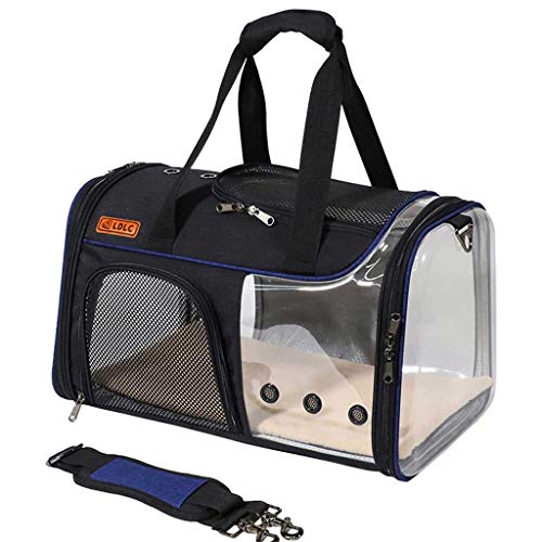 LYJIN Pet Bag Pet Travel-Bügel-Handtasche Faltbare Mesh-Ventilation Side Open Design Tier aus Bodenplatte Environmentally Friendly Material49 * 29 * 29cm,Darkblue von LYJIN