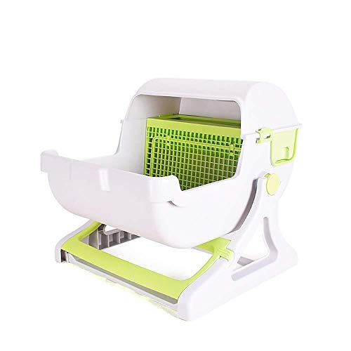 katzenklo selbstreinigend Einfache Halbautomatische Katzenklo Fach-Art Einfache Pet WC halbumschlossener Filter Katzentoilette 50x46x46cm zu reinigen (Color : B) von LYNSAY