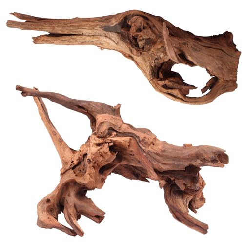 LYPHARD AQUARIUMS Treibholz für Aquarium, 2 Stück, 35,6 - 45,7 cm, groß, natürliches Treibholz, verschiedene Zweig-Dekorationen für Reptilienverstecke von LYPHARD AQUARIUMS