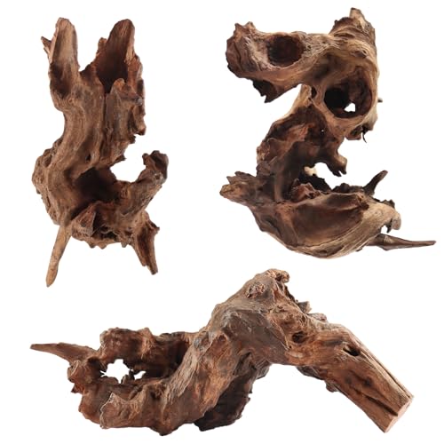 LYPHARD AQUARIUMS Treibholz für Aquarium, 3 Stück, 15,2–25,4 cm, natürliches kleines Treibholz, verschiedene Zweig-Dekorationen, Stücke für Reptilienverstecke von LYPHARD AQUARIUMS