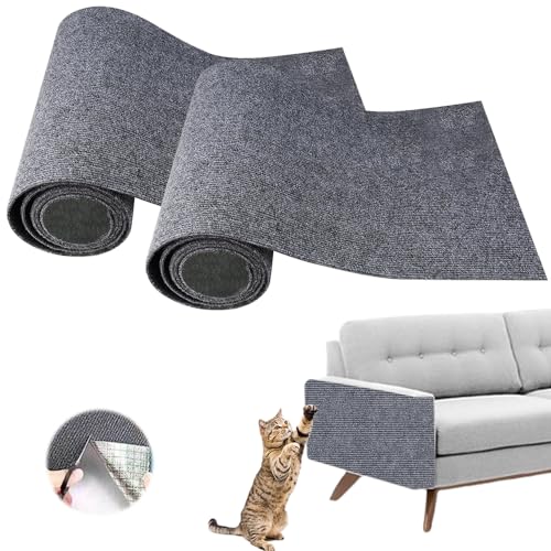 LYPPUL Selbstklebend Kratzteppich Katze Wand, 2 Stück Kratzmatte Katze Wand, 40 * 100cm DIY Kratzbrett Katzen, Katzen Kratzwand Katzenkratzbretter für Schützt Teppiche Sofa von LYPPUL