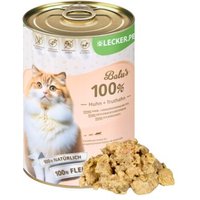 Lyra Pet Lecker.Pet Balu's 100 % Huhn und Truthahn Katzenfutter Nassfutter 12x400 g von LYRA PET