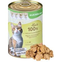 Lyra Pet Lecker.Pet Leo's 100 % Hühnermuskelfleisch Katzenfutter Nassfutter 12x400 g von LYRA PET