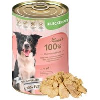 Lyra Pet Lecker.Pet Luna's 100 % Huhn und Pute Hundefutter Nassfutter 12x400 g von LYRA PET