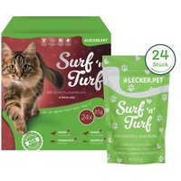 Lyra Pet Lecker.Pet Surf'n'Turf Pouches Katzenfutter in feiner Jelly Nassfutter 4er Mix Multipack von LYRA PET