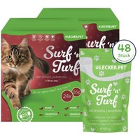 Lyra Pet Lecker.Pet Surf'n'Turf Pouches Katzenfutter in feiner Jelly Nassfutter 4er Mix Multipack von LYRA PET