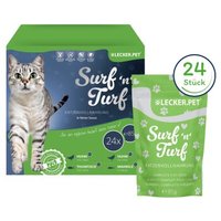 Lyra Pet Lecker.Pet Surf'n'Turf Pouches Katzenfutter in feiner Sauce Nassfutter 4er Mix Multipack von LYRA PET