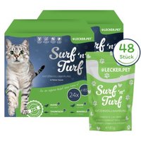 Lyra Pet Lecker.Pet Surf'n'Turf Pouches Katzenfutter in feiner Sauce Nassfutter 4er Mix Multipack von LYRA PET