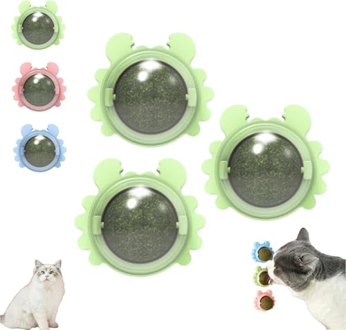 LYSYYOZ Spielzeug große, essbare Katzen Kätzchen Kauen, Zähne essbar, Klebzahnenreinigen Essbar, Spielzeug für Innenkatzen, Wandkugeln, Ball für Katzen, niedliche essbare Katze Bio organisch,Green von LYSYYOZ