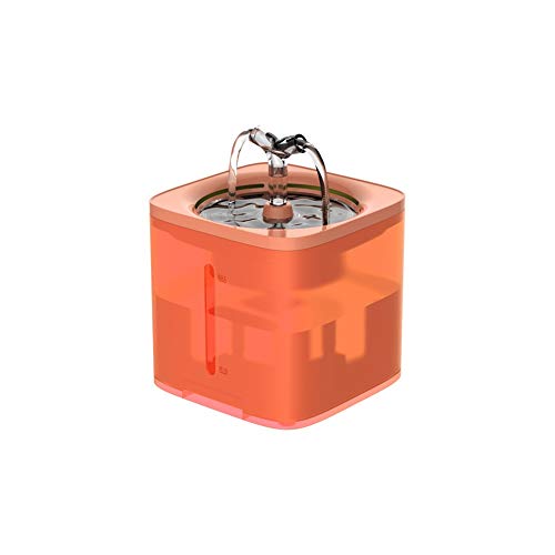 LYYAN Essen Wasserspender für Hunde und Katzen Intelligenter Automatischer Schleifenfilter Stummschaltung für Haustiere Wasser (Color : Square-orange) von LYYAN