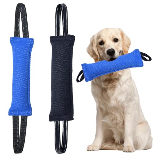 LZDGCC 2 Pack Tug of War Hundespielzeug, Interaktives Hundespielzeug, Hund Tauziehen Spielzeug, Hund Tough Jute Beißkissen mit 2 Griffen, Hunde Interaktives Spielzeug, Hundetrainingsspielzeug für von LZDGCC