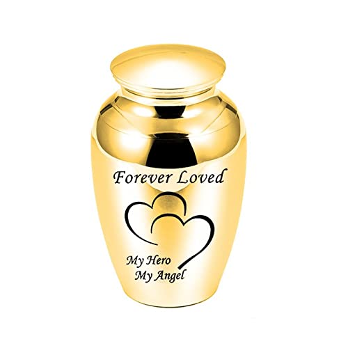 LZHLMCL Einäscherung Urnen Asche 70 Mm Feuerbestattung Urne Für Menschliche Asche Mini Andenken Urne Asche Andenken Memorial Aschehalter Forever Loved Gold von LZHLMCL