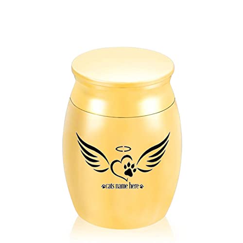 LZHLMCL Kleine Urne Für Haustiere 40 Mm Mini Urnen Andenken Memorial Charms Angel Wings Asche Halter Andenken Gold von LZHLMCL