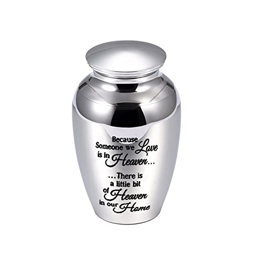 LZHLMCL Memorial Kremation 70 Mm Feuerbestattungsurne Aschehalter Andenken Memorial Mini Urne Beerdigung Für Papa Mama Oma Geschenk Silber von LZHLMCL