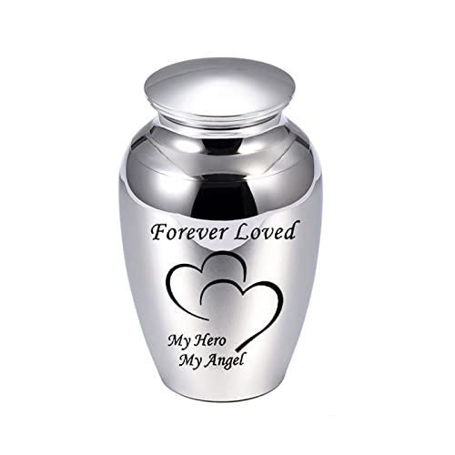 LZHLMCL Urne Für Asche 70 Mm Feuerbestattung Urne Für Menschliche Asche Mini Andenken Urne Asche Andenken Memorial Aschehalter Forever Loved Silber von LZHLMCL