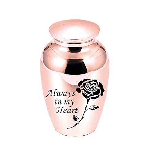 LZHLMCL Urne Katze 70 Mm Kleine Andenken Urnen Für Menschliche Asche Mini Rose Urne Aluminiumlegierung Asche Andenken Aschehalter Roségold von LZHLMCL