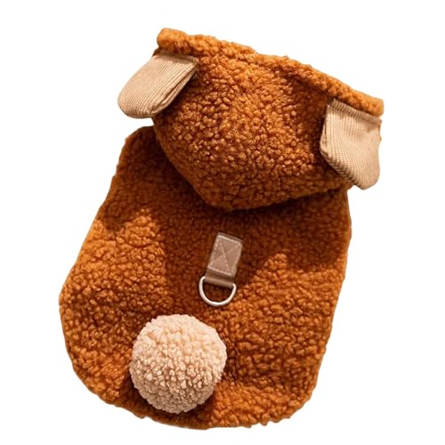 LZHUYE Hundekleidung Hundekleidung Haustier Kleidung Weste Oberbekleidung Herbst Und Winter Süßer Tierhimmellosem Schleppschicht Verdickte Warme Teddy -ins Wind Wind-braun-XL von LZHUYE