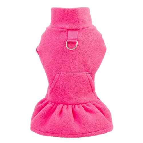 LZHUYE Hundekleidung Warm Hund Prinzessin Kleid Herbst Winter Haustierrock Mit Traktionsring Kleine Hunde Katzen Welpenkleid-rosa-XL von LZHUYE