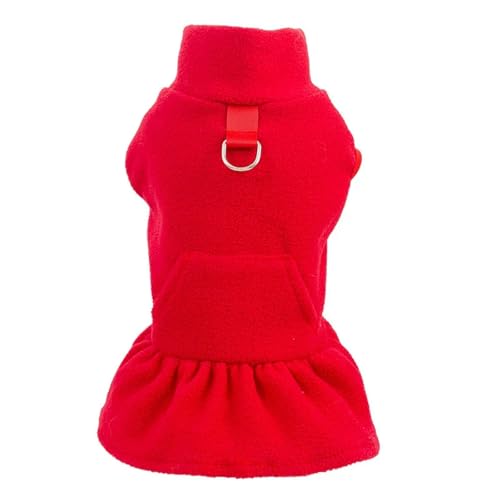 LZHUYE Hundekleidung Warm Hund Prinzessin Kleid Herbst Winter Haustierrock Mit Traktionsring Kleine Hunde Katzen Welpenkleid-rot-XL von LZHUYE