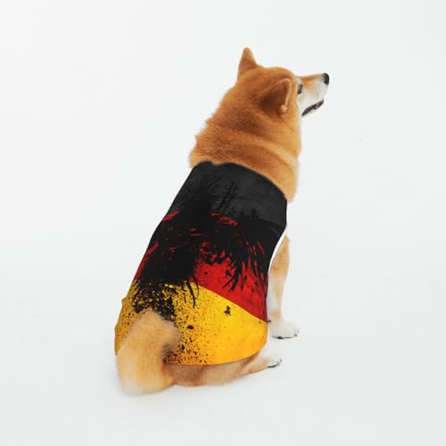 Weiche, atmungsaktive Baumwollkleidung für Haustiere, Vogel mit deutscher Flagge, Hunde- und Katzenbekleidung für kleine, mittelgroße und große Hunde von LZNJZ