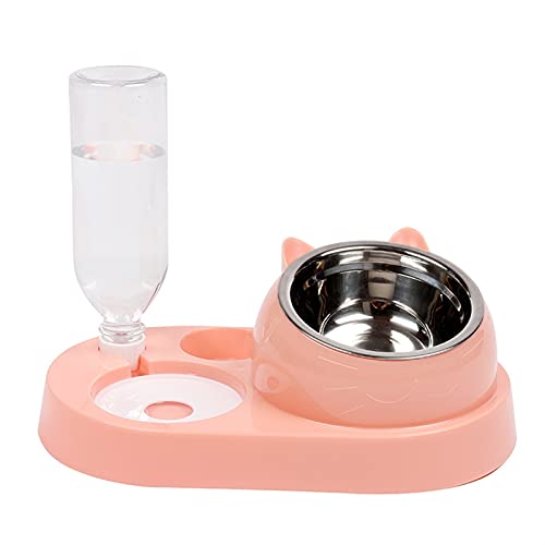 LZQPEARL Haustierkatze Schüssel Automatische Zuführung Hund Katze Lebensmittelschale mit Wasserer Brunnen Container Schüssel Trinken Erhöhte Ständer Dish Bowls for Katzen (Color : 2.) von LZQPEARL