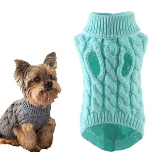 Hundepullover für kleine Hunde, Winter, warm, Rollkragen, Strickkleidung, Mantel, Weste, I5g8, Pullover für Welpen, Haustier von LZYWOD