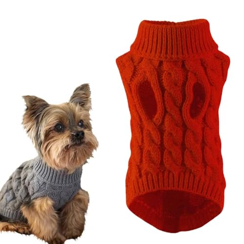 Hundepullover für kleine Hunde, Winter, warm, Rollkragen, Strickpullover, Haustierweste, Kleidung, B6B9, Mantel für Welpen von LZYWOD