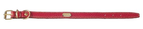 Petego La Cinopelca Hundehalsband, gepolstert, Kalbsleder, 1,9 cm, passend für 17,8 cm bis 22,9 cm, Rot von Petego