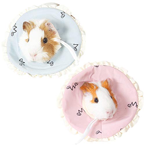 La La Pet® 2 Stück Erholung Haustier Halsband für Frettchen Hamster Erholungskegel EKragen Kaninchen Schutz Kegel Meerschweinchen Hals Erholung Elizabeth Halsband verstellbar für Kleintiere von La La Pet