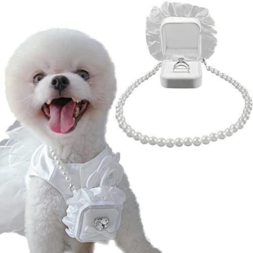 La La Pet® Abnehmbares Haustier-Ehering-Halsband mit Ring-Box Eheringbox Hundehalsband Katzenhalsband Ringbox Hundehalsband Ringbox für Antrag Verlobung Hochzeit Zeremonie XL von La La Pet