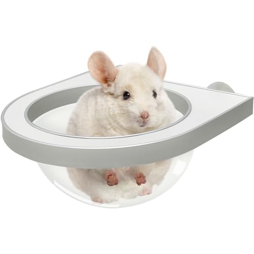 La La Pet® Chinchilla Holzkapsel für Käfigregal, transparent, halbkugelförmige Hängematte für Hamster, Eichhörnchen, Zuckergleiter, Käfigzubehör für kleine Haustiere, Weiß von La La Pet