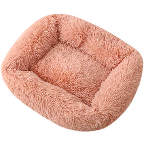 La La Pet® Donut Hundebett Katzenbett Gemütliche Höhle Haustierbett Burrow Hundebett Beruhigendes Kuscheltier Selbstwärmendes Haustierbett Weiches Plüsch Haustierkissen Verbesserter Schlaf für Katzen Kleine Mittlere Hunde Rose M von La La Pet