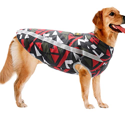 La La Pet® Hundejacke für drinnen und draußen, wasserdicht, winddicht, reflektierend, Wintermantel, Herbst-Haustierbekleidung für kleine, mittelgroße und große Hunde, Grün, XL (Brustumfang: 52,1 cm, von La La Pet