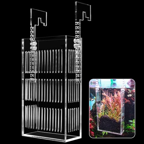 La La Pet® Verstellbarer hängender Aquarium-Pflanzenhalter, Acryl-Züchterbox für Aquarien, transparente Brutkasten, Isolationsbox für kleine Fische von La La Pet