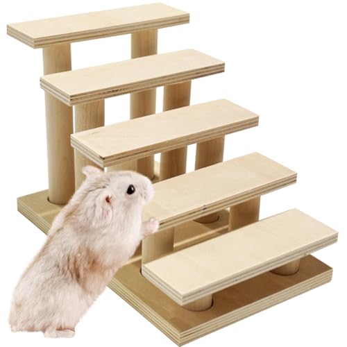 La La Pet Hamster-Kletterleiter, Holzleiter, Brücke, Training, Spielzeug, Käfigdekoration für Mäuse, Rennmäuse, Meerschweinchen und kleine Nager von La La Pet