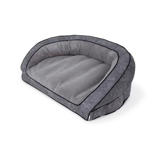 La-Z-Boy Petmate Harper Sofa, großes Hundebett, grau, 109 x 89 cm, für Hunde bis zu 56,7 kg, mit strapazierfähigem, abnehmbarem, waschbarem Bezug von La-Z-Boy