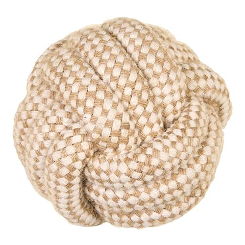 La cordeline Hundespielzeug, Seil aus Baumwolle, Hanf, natürlich, zum Machen, interaktives Spielzeug für Hunde und Welpen – Ball 10 cm, Beige von La cordeline