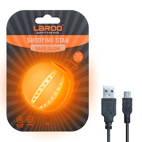 LaRoo Ball für Hunde, Hundespielzeug Ball Silikon Leuchtendes LED Hundeball mit USB Wiederaufladbarem Glühen in der Dunkelheit Hund Ball Zähne Reiniger Training Kugel für Hunde Spielen (Orange) von LaRoo