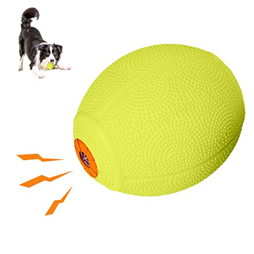 LaRoo Hundespielzeug Hundeball Squeaker, Langlebiges Naturkautschuk Hund Fußball, Quietscher Werfen Hundebälle, Kauspielzeug für Kleine & Große Hunde (6.5 * 8CM Grün) von LaRoo