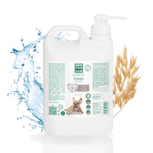 MENFORSAN Hundeshampoo mit Haferflocken | Weichmachende und beruhigende Wirkung | Für empfindliche und empfindliche Haut | 100% natürlicher Hafer | Milder Duft | 5L von Menforsan