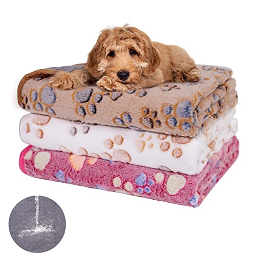 Ladadee Wasserdichte Hundedecken für kleine Hunde, waschbar, superweich, Welpendecken für Mädchen, Hunde, wendbar, Fleece, Möbelschutz, Couchdecke für Hunde und Katzen, 1 Packung (Pfoten-1, M-76,2 x von Ladadee